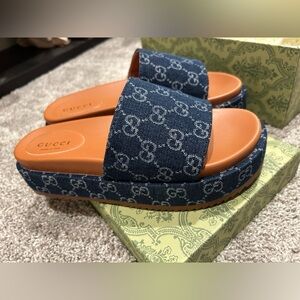 Blue Monogram Slides